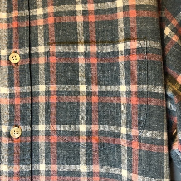 J Crew Factory Mens Plaid Button Down Shirt Blue Pink White Size XS - Picture 3 of 9